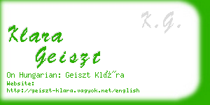 klara geiszt business card